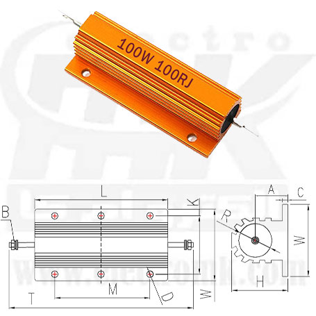Metal resistor 100R 100W