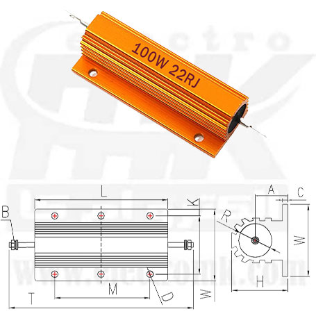 Metal resistor22R 100W